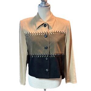 Positive Attitude Tan and Black Blazer